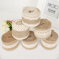 Burlap ริบบิ้นลูกไม้ม้วนสายไฟเชือก Hessian ผ้าปูหยาบสำหรับโต๊ะงานแต่งอุปกรณ์เสริมของตกแต่งงานแต่งงานสายปอกระเจา