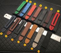 （A New Well Sell ） 25x17mm horse cow bamboo leather with rubber silicone watchband watch band for Hublot strap Big bang belt authentic tools