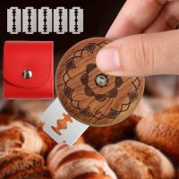 UFO Bread Lame Cutter With Leather Bag 5 Blades Wooden French Bread Scorer Dough Scoring Slashing Tool For Sourdough Bread Baker