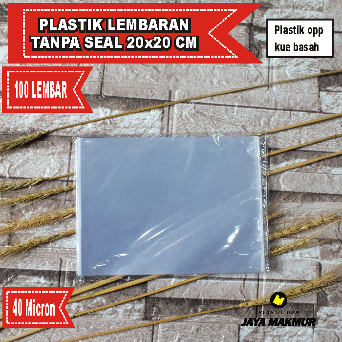 Plastik Opp Kue Basah 20 X 20cm Plastik Lembaran One Sheet Tebal 40 Mic 100 Pcs Lazada Indonesia 1329
