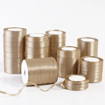 (25 yards/roll) pale gold Satin Ribbon Wholesale Gift Wrapping