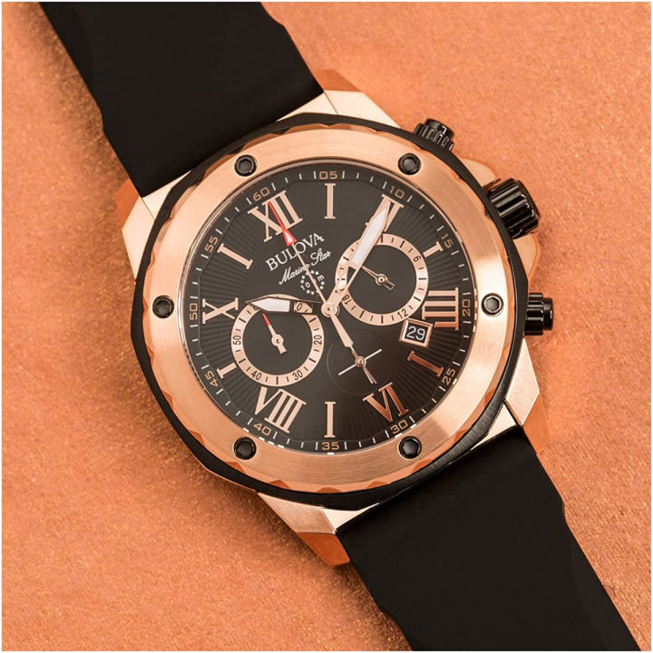 bulova-mens-marine-star-chronograph-silicone-strap-watch-rose-gold-black-dial-marine-star
