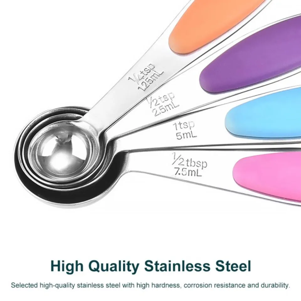 Stainless Steel Measuring Cups Set of 5 on Ring Space Saving