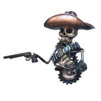 【LZ】▪☢  Handmade caminhão capô ornamento para motocicleta esqueleto estátua decoração estilo cowboy elenco crânio enfeites de carro