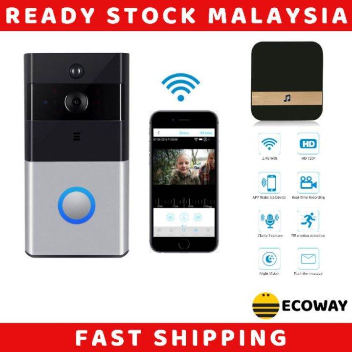WIFI Wireless Smart Home Video Door Bell CCTV HD 720P Camera Two Ways