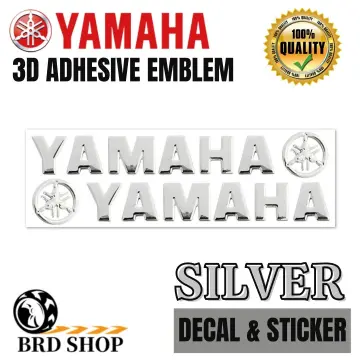 2 x Yamaha • motorcycle sticker • sticker • chrome gold • lettering • with  logo