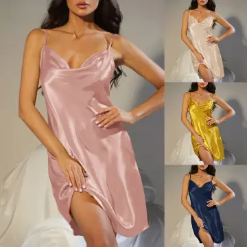 Bulk-buy Sexy Lingerie Nightgowns Satin Sleepwear Black Women Sleeveless  Nighties Nightdress Nightwear Nightshirt Pijama Mujer price comparison