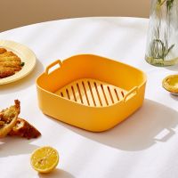 19CM Air Fryers Oven Baking Tray Fried Chicken Basket Mat Airfryer Silicone Pot Round Replacement Grill Pan Accessories