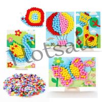 【hot sale】 ┅∈ B02 1 Pcs Kids DIY Hairball Pompom Stickers Drawing Toys Material Package Handmade School Art Painting Craft Children Educational ZXH