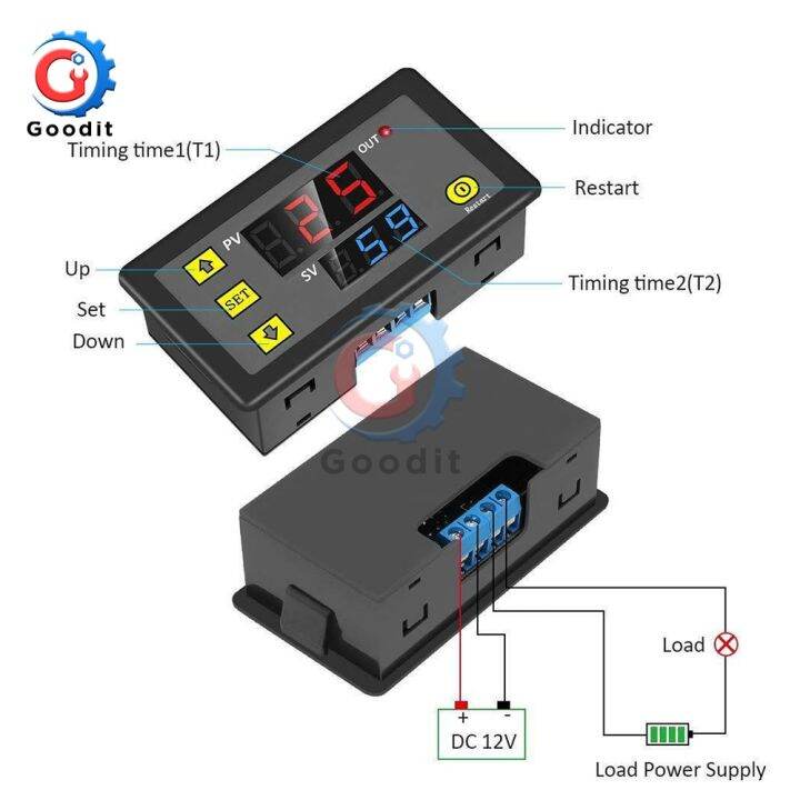 worth-buy-led-รีเลย์หน่วงเวลาเวลาดิจิตอล-ac-110-dc-12v-รอบจอแสดงผลแอลอีดีปุ่มควบคุมเวลาสวิทช์ดีเลย์เวลา