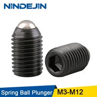 Nindejin สกรูซ็อกเก็ตหกเหลี่ยม4-30ชิ้น,สกรูคาร์บอนสตีล M2/M3/M4/M5/M8/M10/M12ลูกบอลสปริงสกรูชุดลูกสูบ