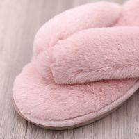 lat Home Fur Slippers Ladies Winter Warm Furry Soft Indoor House Bedroom Flip Flops