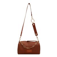 Litchi Pattern Bag Womens Korean Style Fashion Retro Chain Cylinder Handbag Shoulder Crossbody Bag