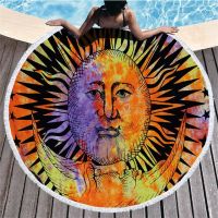 【✱2023 HOT✱】 lifuquan Hippie Mandala ที่กำหนดเอง Tropical พู่ผ้าขนหนูชายทรงกลมผ้าเช็ดตัวไมโครไฟเบอร์บีบอัดผ้าเช็ดตัวผ้าเช็ดตัว S สำหรับผู้ใหญ่