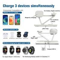 30W 5 In 1 Wireless Charger Stand Pad สำหรับ 14 13 12 Apple Samsung Galaxy Watch เครื่องชาร์จศัพท์ Fast Charging Station