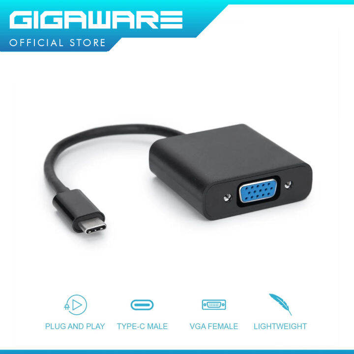 Gigaware Basics USB Type C To VGA Adapter Cable USB 3.1 Type-C Male To ...