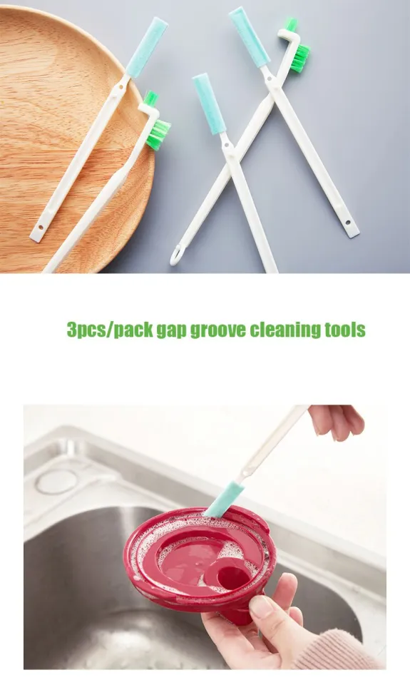 3pcs/set, Tiny Window Door Track Groove Gap Cleaning Scrub Brush Set,  Utility Deep Detail Scrubber Cleaner Tool With Thin Handles For Small Hole  Corner Spaces Of Bottle Caps, Grout, Tile, Keyboard