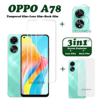 OPPO A78ฟิล์มหลัง3 In 1สำหรับหน้าจอคลุมทั้งหมด A78ปกป้องหน้าจอ A78กระจกเทมเปอร์กระจกความเป็นส่วนตัวผิวด้าน