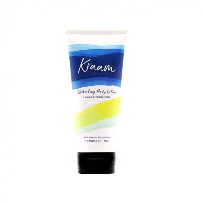 kraam-โลชั่น-เลมอนและเปปเปอร์มินต์-reffreshing-body-lotion-lemon-amp-peppermint-180-ml