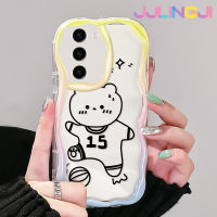 Jlingji เคสปลอกสำหรับ Samsung S23 S23พิเศษ,เคสแฟชั่นลายหมีมีความสุขเนื้อครีมกันกระแทกแบบใสนิ่มเคสมือถือเก๋ไก๋เคสป้องกันซิลิกาเจลโปร่งใสลายกล้องถ่ายรูปเก๋ไก๋