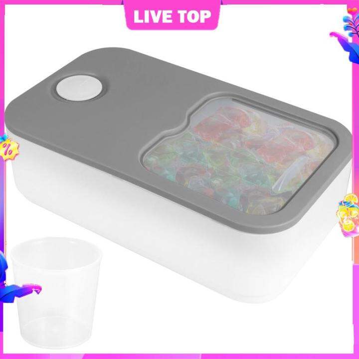 Laundry Pod Container with Sliding Lid Fits 150 Laundry Pods Storage