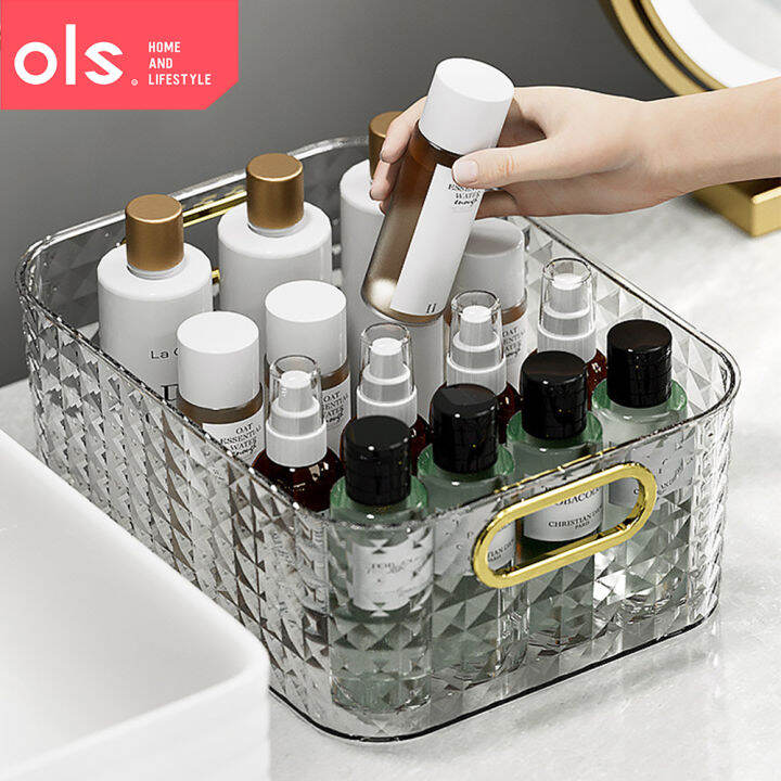 OLS Transparent Luxury Cosmetics Makeup Organizer Storage Desktop