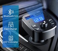 USB Car Charge Surport Bluetooth 5.0เครื่องส่งสัญญาณ FM 3.1A Fast Charger Car Kit MP3 Modulator Player แฮนด์ฟรี Audio Receiver