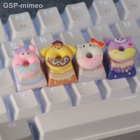 ♝♤02วย Keycap อนิเมะ3D พวงกุญแจ Resina Keycap Para Teclado Mecânico แฮนด์เมด Bonito หมวกแก็ปสีชมพู Acessórios นำเสนอ