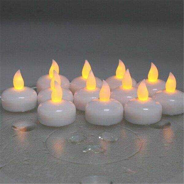 24 Pcs Flameless Floating Candles Yellow Flicker Velas Flotantes