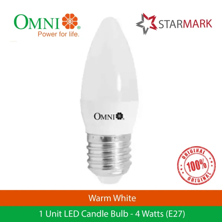 Omni LED Candle Light Bulb Lite Bulbs WARM WHITE 4 Watts 4W Lights E27