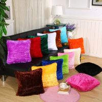 Throw Pillow Solid Color Short Plush Comfortable and Soft Sofa Decoration Household Products Modern Minimalism Cushion