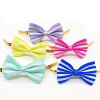 【DT】 hot  50Pcs Gift Bags Bow Tie Wrapping Gold Wire Bowknot Stripe Pattern DIY Sealing Fixed Ties Lollipop Candy Biscuits Snack Packaging