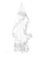 One Layer White and Ivory Lace Edge Bridal Veils Wedding Accessories 2023 Hair Accessories