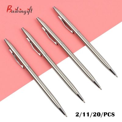 2/11/20/PCS Metal Ballpoint Pen 0.7mm Stainless Steel Ball Pen for School Gift Set Student Stationery Office Supplies Pens Pens