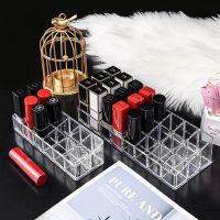 24 grid transparent lipstick storage box plastic desktop lipstick rack display stand cosmetic skin care product storage box