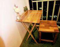 โต๊ะพับ อเนกประสงค์ Wood all purpose folding table สีโชว์เนื้อไม้ ไม้เนื้อแข็ง โต๊ะ โต๊ะไม้ พับได้ น้ำหนักเบา งานสวย แข็งแรง ทนทาน คุณภาพดี - Furnale