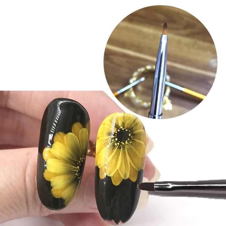 Với cọ tròn vẽ hoa cúc, bạn có thể tạo ra những họa tiết nail tuyệt đẹp, dịu dàng nhưng cũng rất sắc sảo. Cùng đến với hành trình tạo ra những bộ nail cực chất với dụng cụ này.