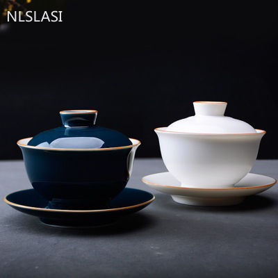 จีนสีทึบเซรามิค Gaiwan ถ้วยน้ำชา Handmade ชา Tureen Home Porcelain ชุดชาอุปกรณ์เสริม Drinkware ส่วนบุคคลถ้วย160Ml