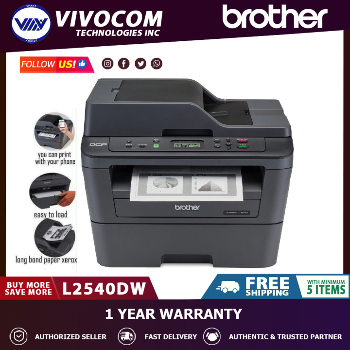 Brother DCPL2540DW Wireless Compact Laser Printer (Black) 3in1