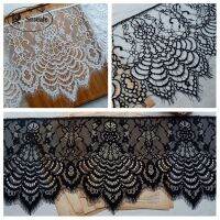 6m/pack Free Shipping Width 24cm White Black DIY Exquisite Classic Eyelash Lace Decoration Embroidery Lace Fabric RS673