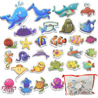 Coogam Foam Bath Sticker-30 Pcs Underwater Ocean Sea Animal Baby Bath Play Bathtub Floating Toy Set Swimming Toy for Toddler Kid