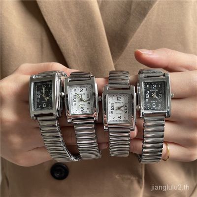 【aizhirui】ของใหม่ นาฬิกาเหล็ก ของผู้หญิง ย้อนยุค แฟชั่นที่เรียบง่าย สแควร์ ส่องสว่าง นาฬิกาสร้อยข้อมือ หน้าปัดเล็ก สไตล์แฟชั่น นาฬิกาควอตซ์