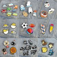 2-8Pcs/Set Cute Bear Cats Enamel Pins Cartoon Animal Car Ball Brooch Funny Custom Metal Pin Denim Backpack Lapel Badges Jewelry