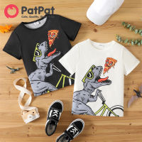 PatPat Kid Boy แพทช์เสื้อผ้าเด็กผู้ชาย,เสื้อแขนสั้นพิมพ์ลายไดโนเสาร์สัตว์