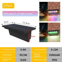 Dragonpad Lampu Tenaga Surya 2ชิ้น3000K/6000K มุมกว้าง120องศาบันไดสวนกลางแจ้งโคมไฟผนังรั้ว