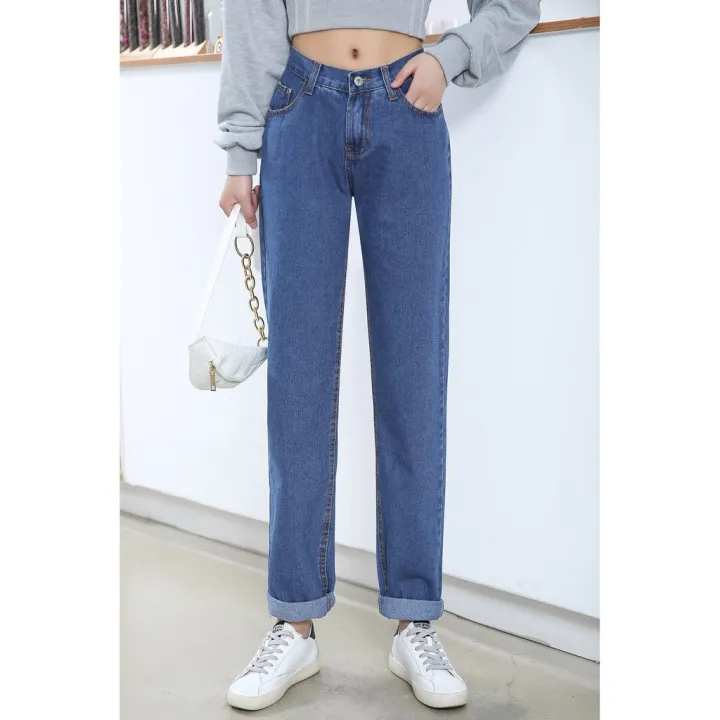 ZX BIG SIZE WIDE LEG Pants BlackPink Mom Jeans HighWaist BoyFriend ...