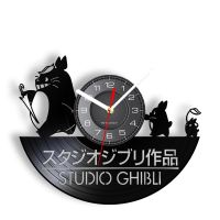 Hot sell Totoro Vinyl Record Wall Clock For Bedroom Studio Ghibli Cartoon Home Decor Vinyl Disks Wall Watch Geek Merchandise Anime Gift