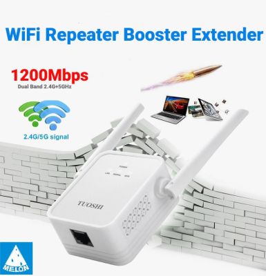 1200mbps Dual band 2.4G+5GHz Wall Plug Wifi Repeater Long Range Wireless Signal Booster Range Extender