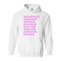 2023 style Jojos Bizarre Adventure Inspired Names Hoodie (White)，can be customization