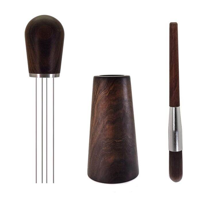 Upgraded Espresso WDT Tool - 8 Needle Stainless Steel Coffee Stirrer With Flat Tips (Black)